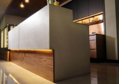 zabudowa lady baru z betonu architektonicznego